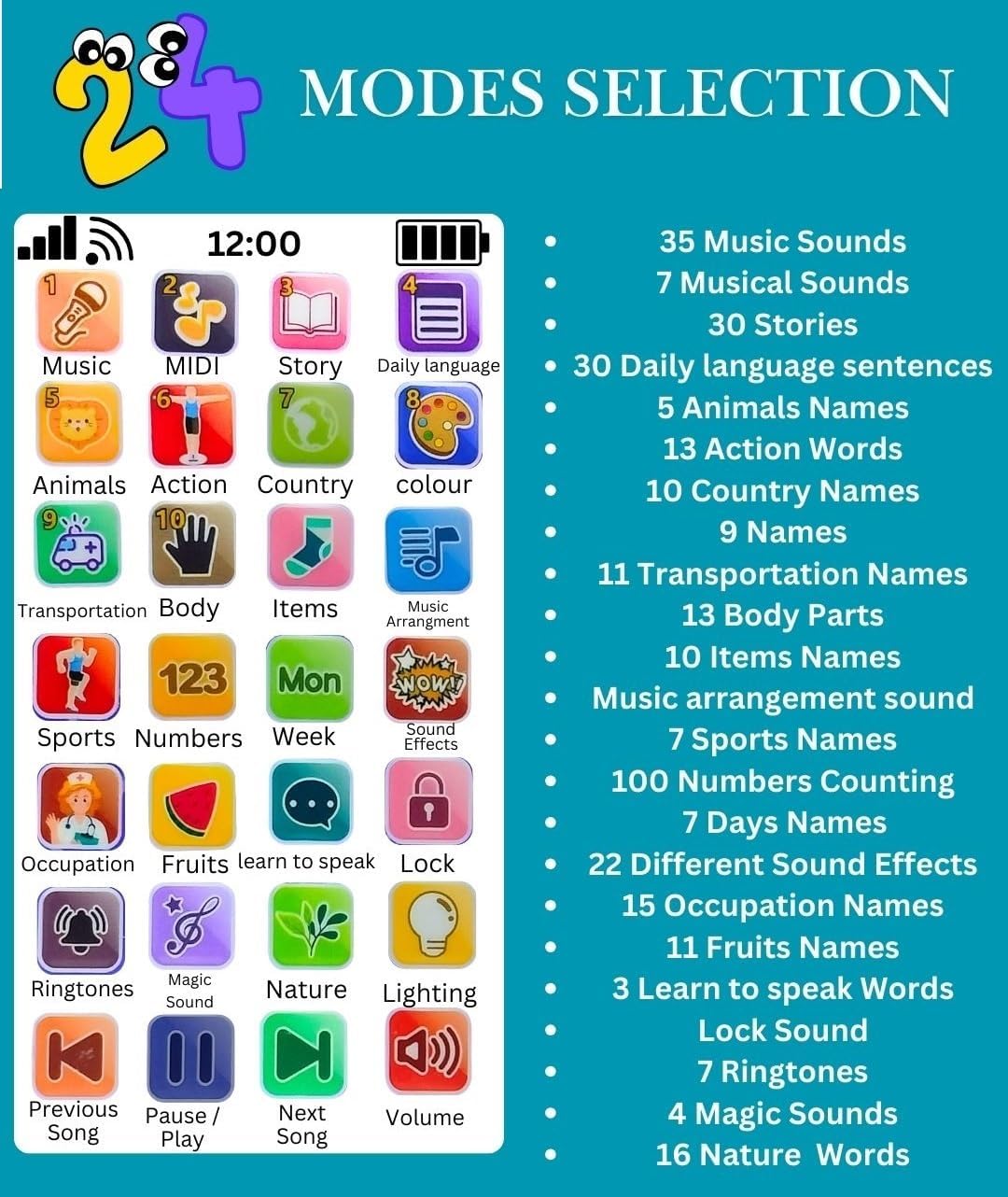 Education Phone for kids(Random Design)