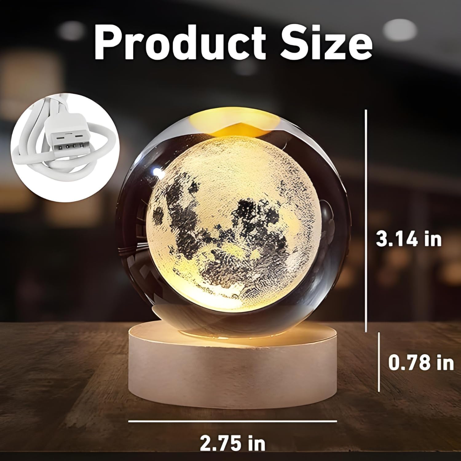 3D Galaxy Crystal Ball Night Lamp (Random Design)
