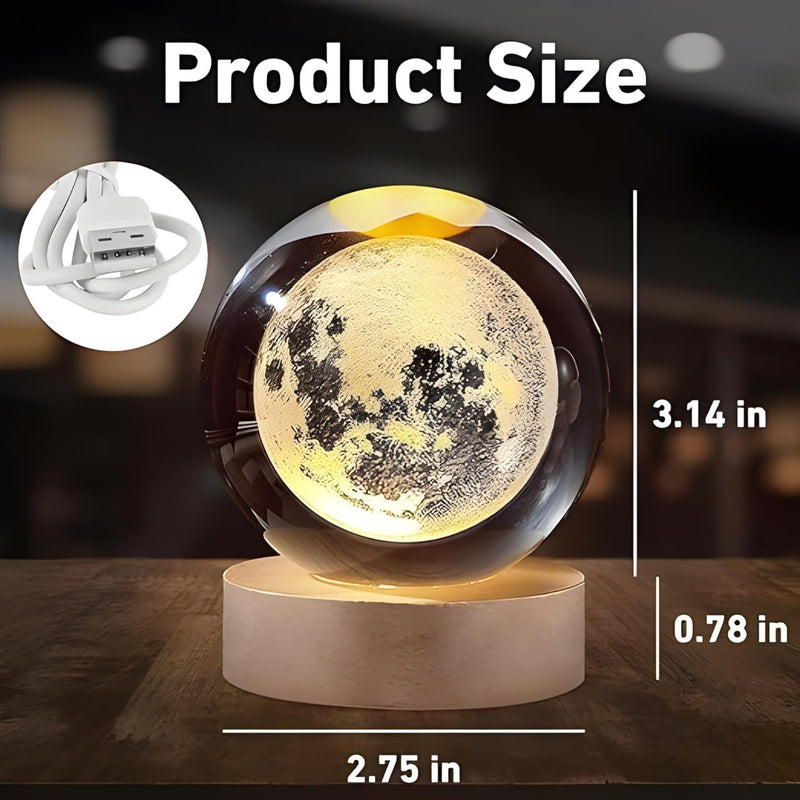 3D Galaxy Crystal Ball Night Lamp (Random Design)