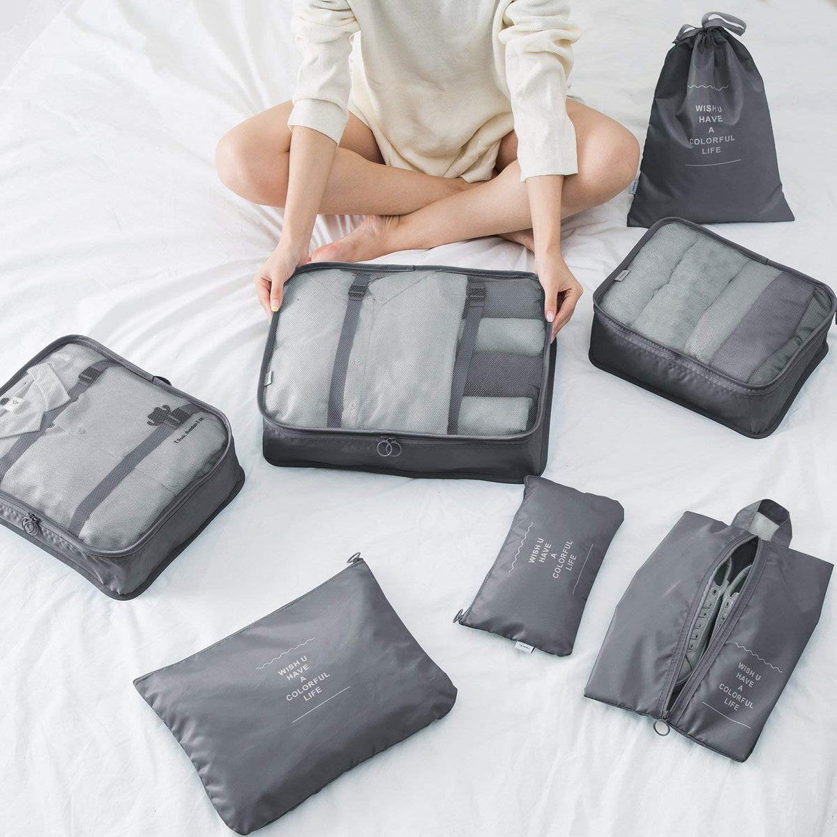 Set Of 7 Travel  Organizer (Random Color)
