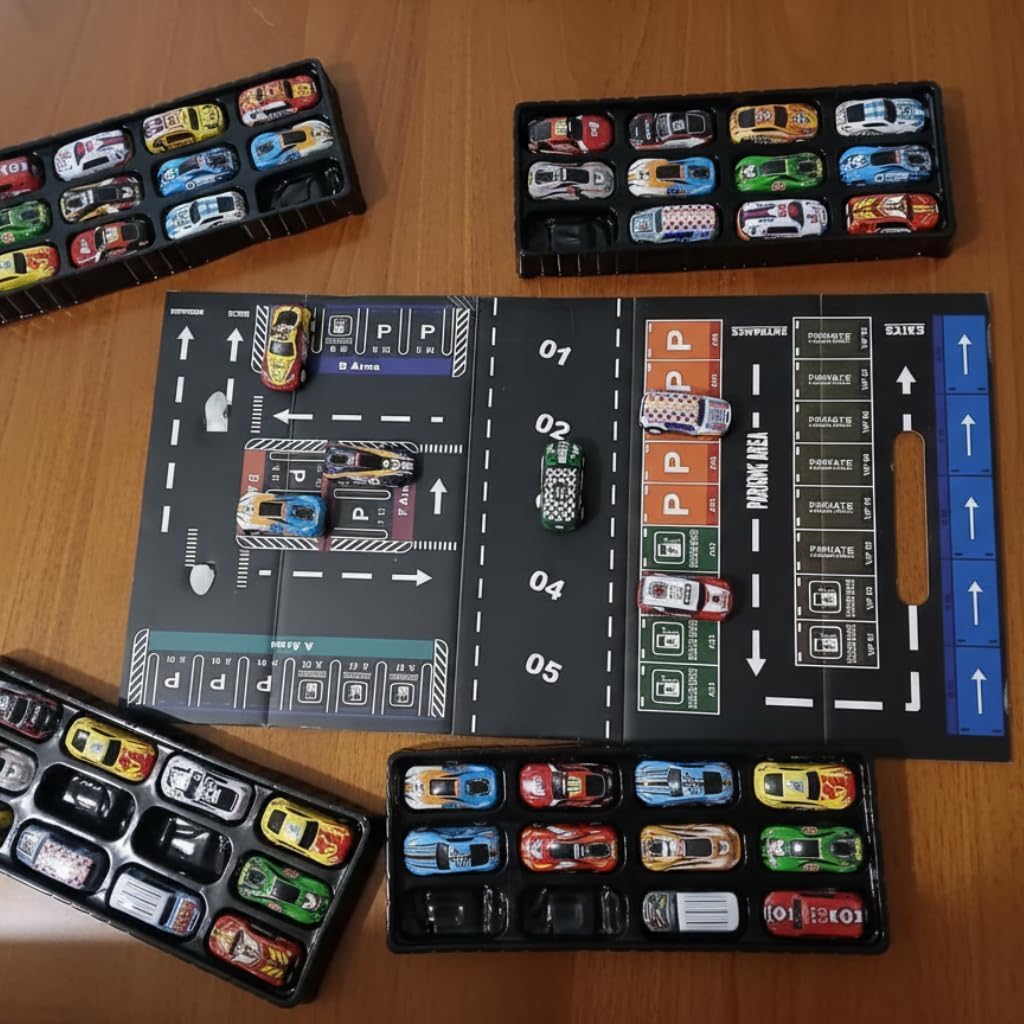 48 Piece Mini Pull Bag Cars With Container For Kids