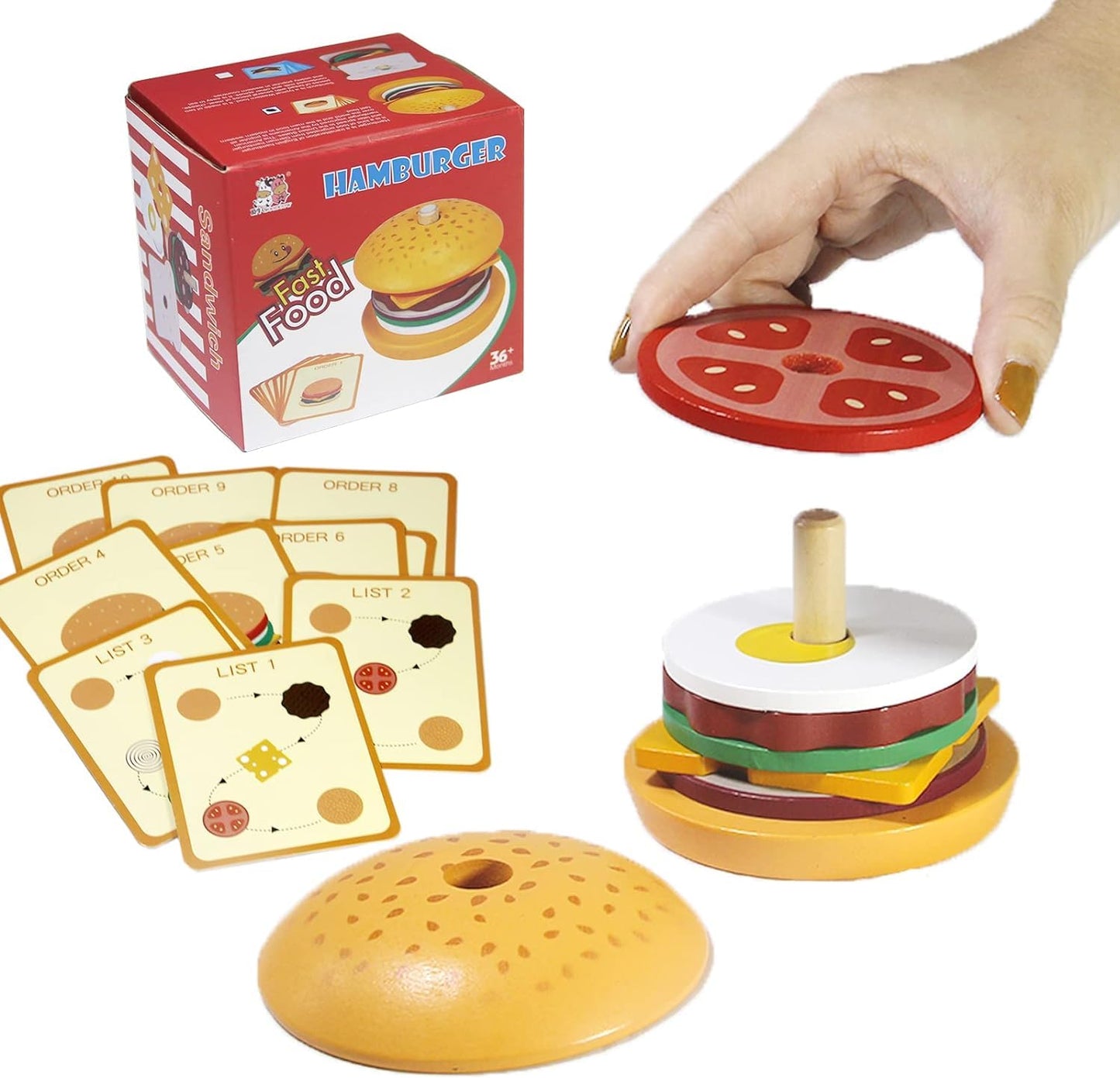 Wooden Hamburger Set