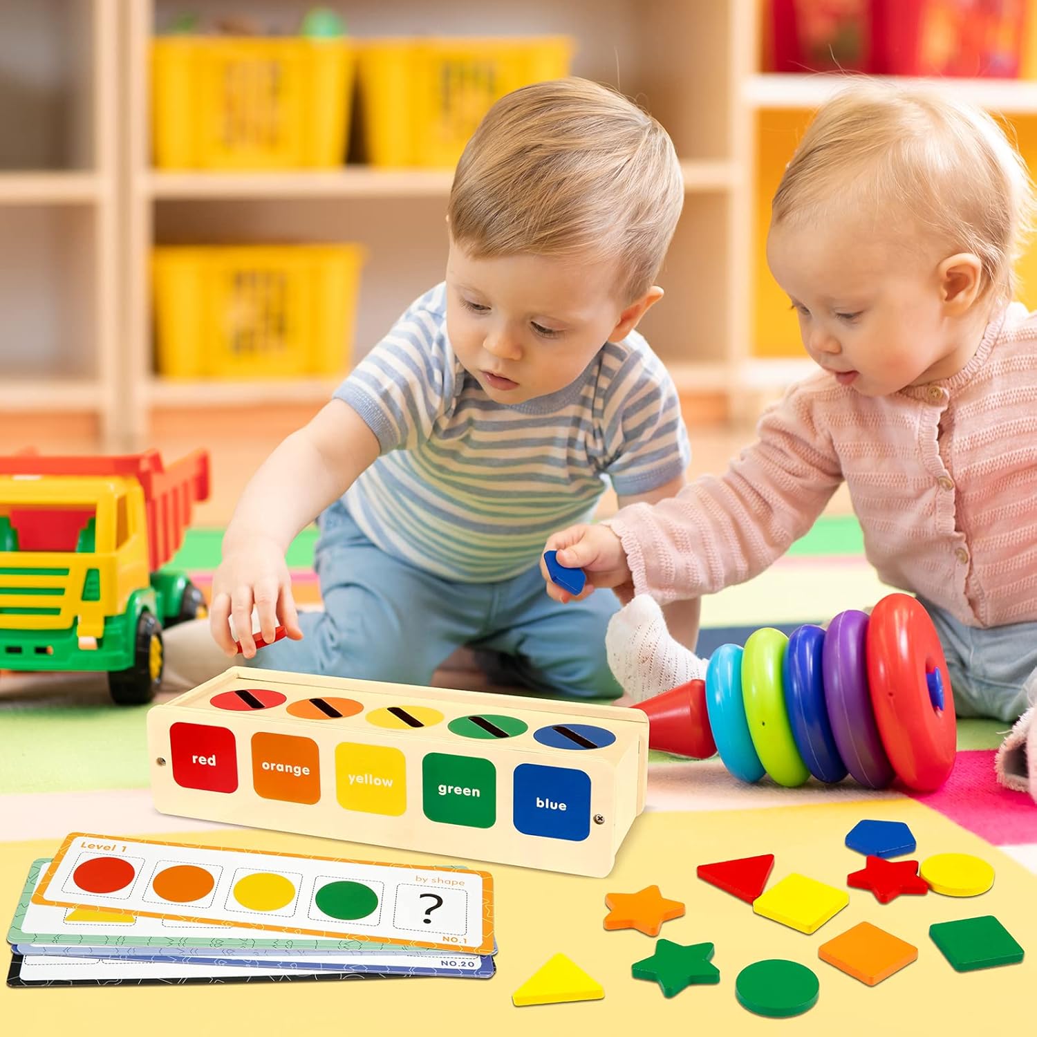Wooden Color and Shape Sorting Box – Kuviyal