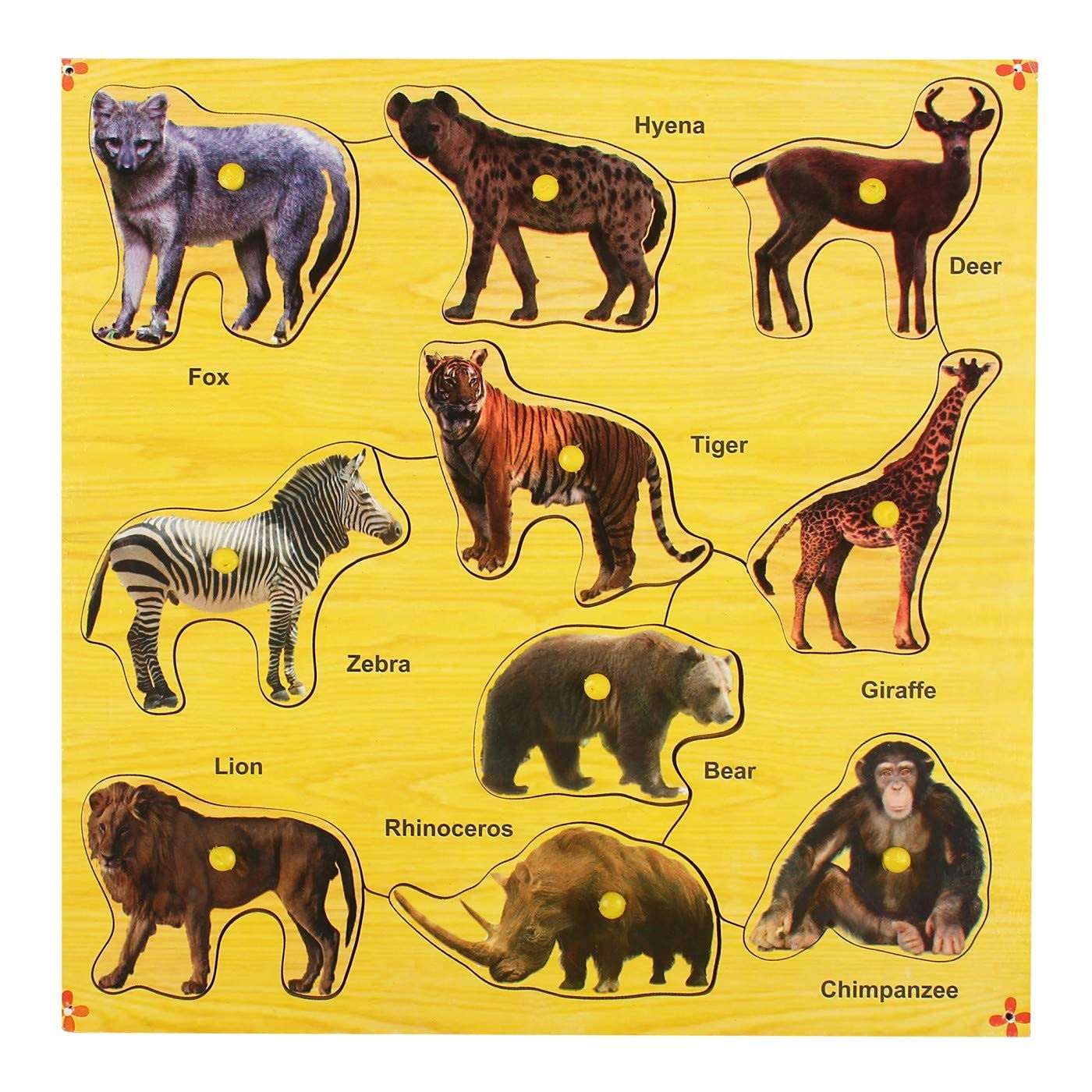 wild animals puzzle pin board