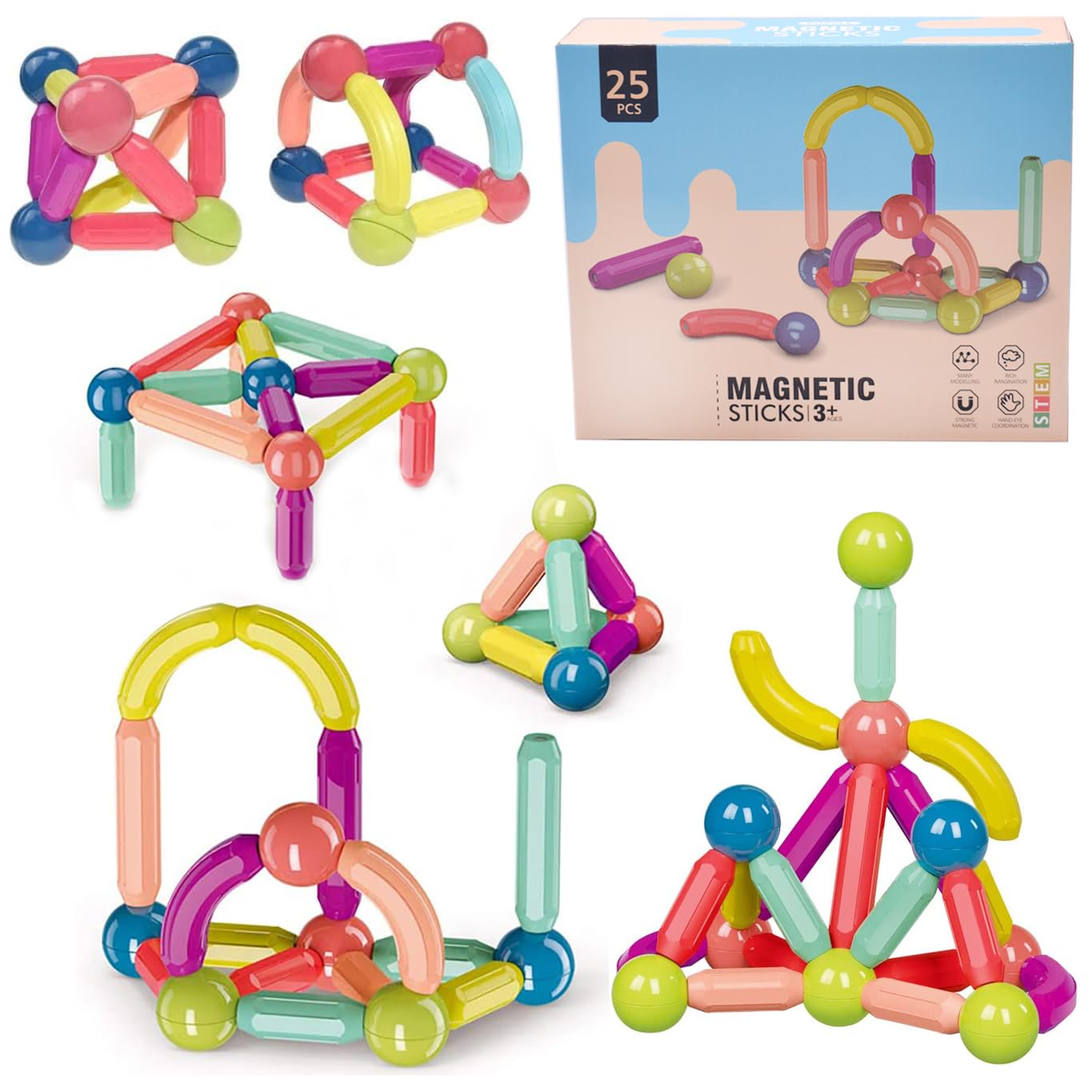 Magnetic Sticks - 25 Pcs