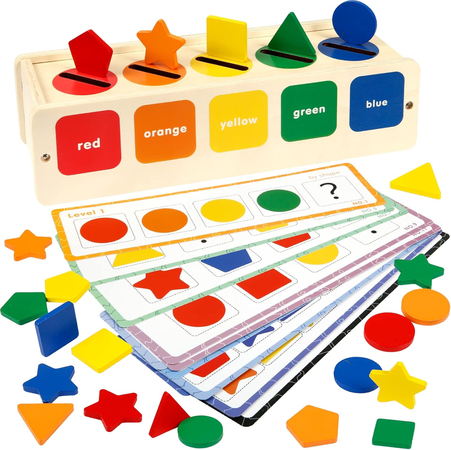 Wooden Color and Shape Sorting Box – Kuviyal