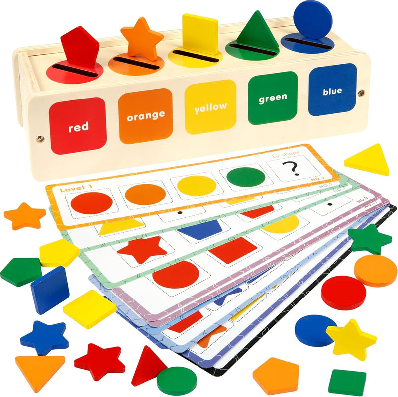 Wooden Color and Shape Sorting Box