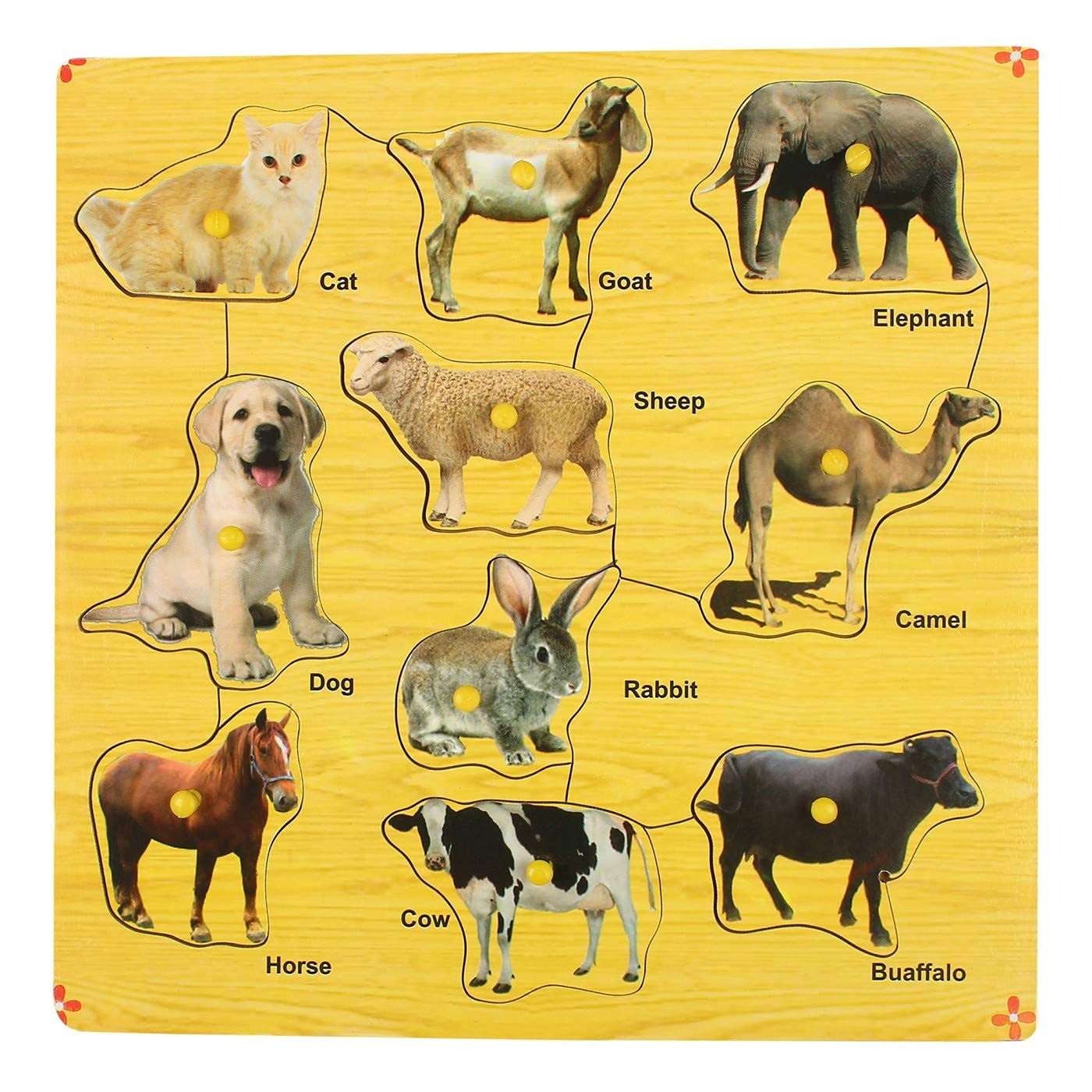 domestic animals puzzle pin board