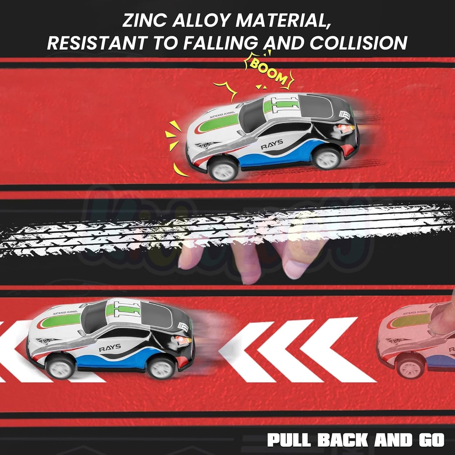 48 Piece Mini Pull Bag Cars With Container For Kids