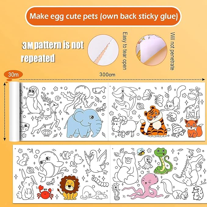 Drawing Roll, Coloring Paper Roll, 30 X 300 Cm (Different theme)