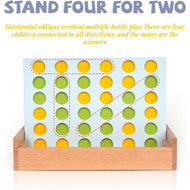 Wooden Chess Game Connect 4 in a Row game