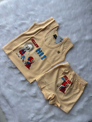 Sleeveless Top & Bottom Jabla Set