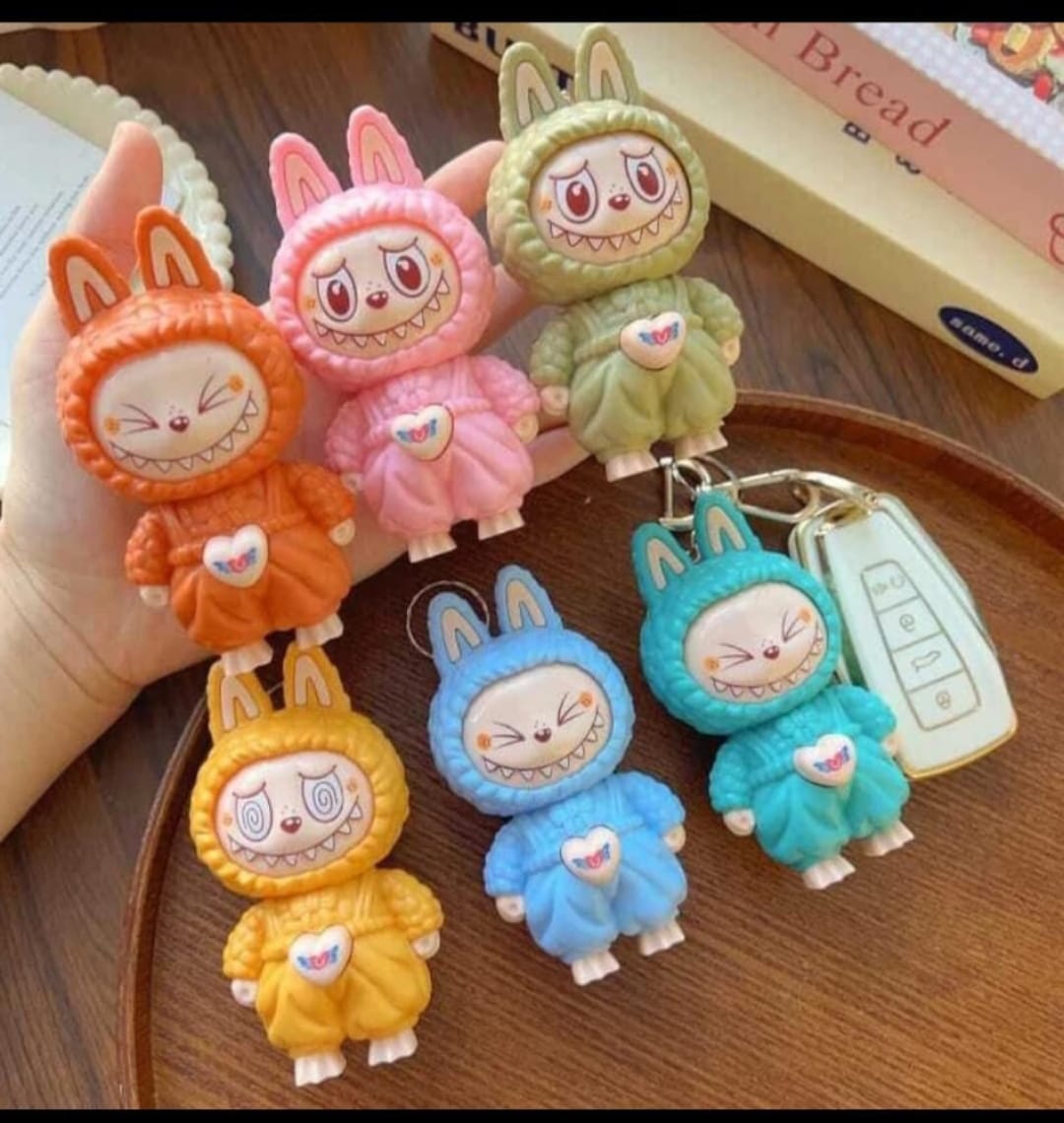 Face Changing Labubu Keychain(1 Pc)(Random Color)