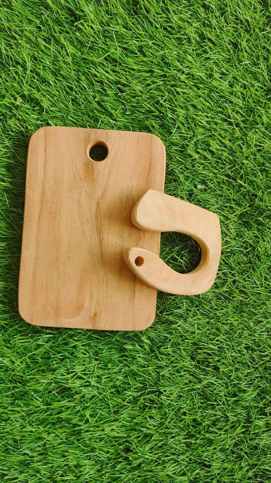 Wood cutting board with  knife
