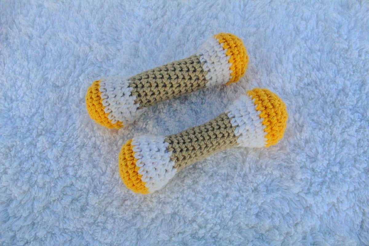 Handmade Crochet Dumbell Rattle (1 Pc)