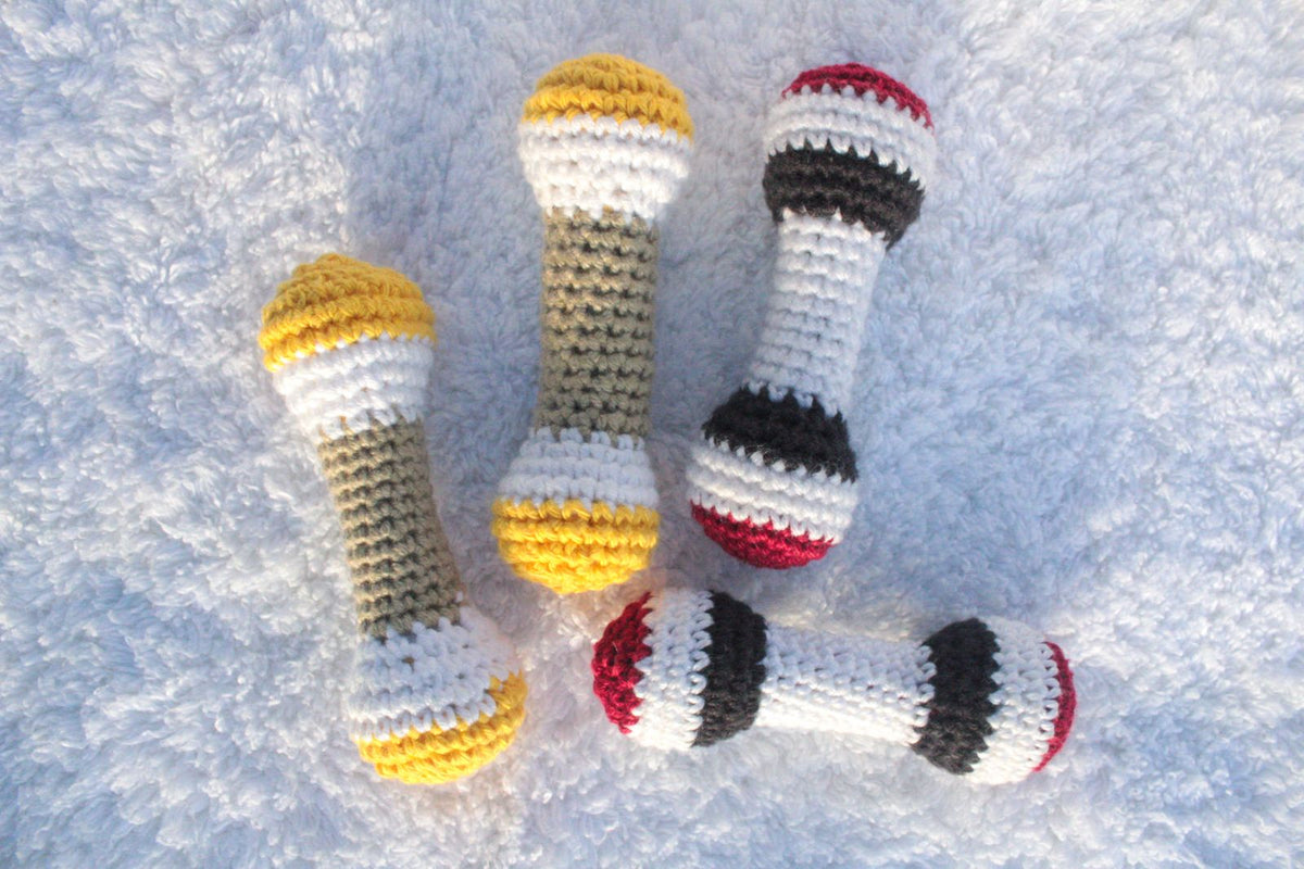 Handmade Crochet Dumbell Rattle (1 Pc)