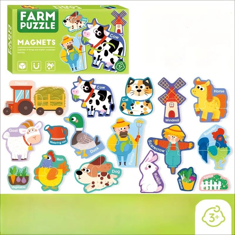Magnetic 2 piece Puzzle (Different Themes)