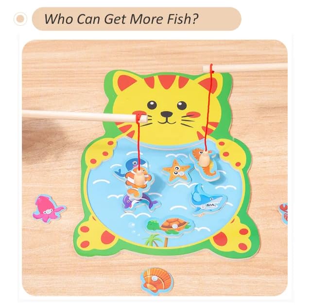 Animal Design Wooden Board Fishing Game